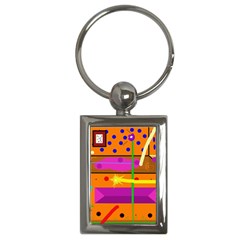 Orange Abstraction Key Chains (rectangle)  by Valentinaart