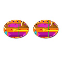 Orange Abstraction Cufflinks (oval) by Valentinaart