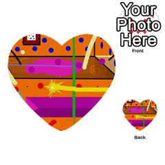 Orange Abstraction Multi-purpose Cards (heart) 