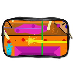 Orange Abstraction Toiletries Bags 2-side by Valentinaart