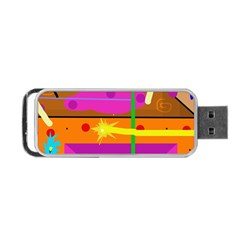 Orange Abstraction Portable Usb Flash (one Side)