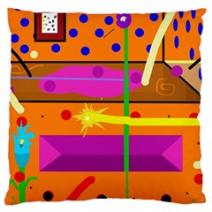 Orange Abstraction Standard Flano Cushion Case (two Sides) by Valentinaart