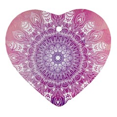 Pink Watercolour Mandala Ornament (heart)  by TanyaDraws