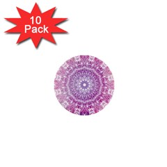 Pink Watercolour Mandala 1  Mini Buttons (10 Pack)  by TanyaDraws