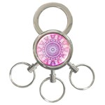 Pink Watercolour Mandala 3-Ring Key Chains Front