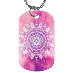 Pink Watercolour Mandala Dog Tag (one Side) by TanyaDraws