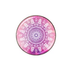 Pink Watercolour Mandala Hat Clip Ball Marker by TanyaDraws