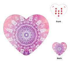 Pink Watercolour Mandala Playing Cards (heart) 