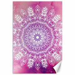 Pink Watercolour Mandala Canvas 12  X 18   by TanyaDraws