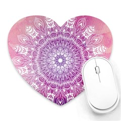 Pink Watercolour Mandala Heart Mousepads by TanyaDraws