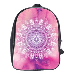 Pink Watercolour Mandala School Bags(large)  by TanyaDraws