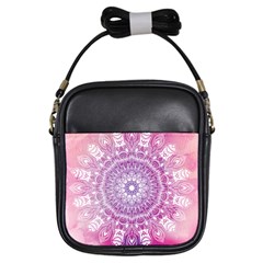 Pink Watercolour Mandala Girls Sling Bags by TanyaDraws