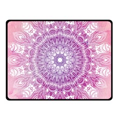 Pink Watercolour Mandala Fleece Blanket (small)