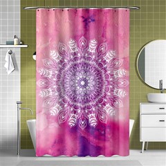 Pink Watercolour Mandala Shower Curtain 48  X 72  (small) 