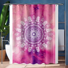 Pink Watercolour Mandala Shower Curtain 60  X 72  (medium)  by TanyaDraws