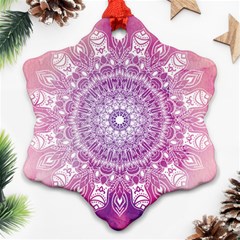 Pink Watercolour Mandala Snowflake Ornament (2-side) by TanyaDraws