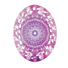 Pink Watercolour Mandala Ornament (oval Filigree) 