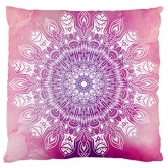 Pink Watercolour Mandala Large Cushion Case (two Sides) by TanyaDraws