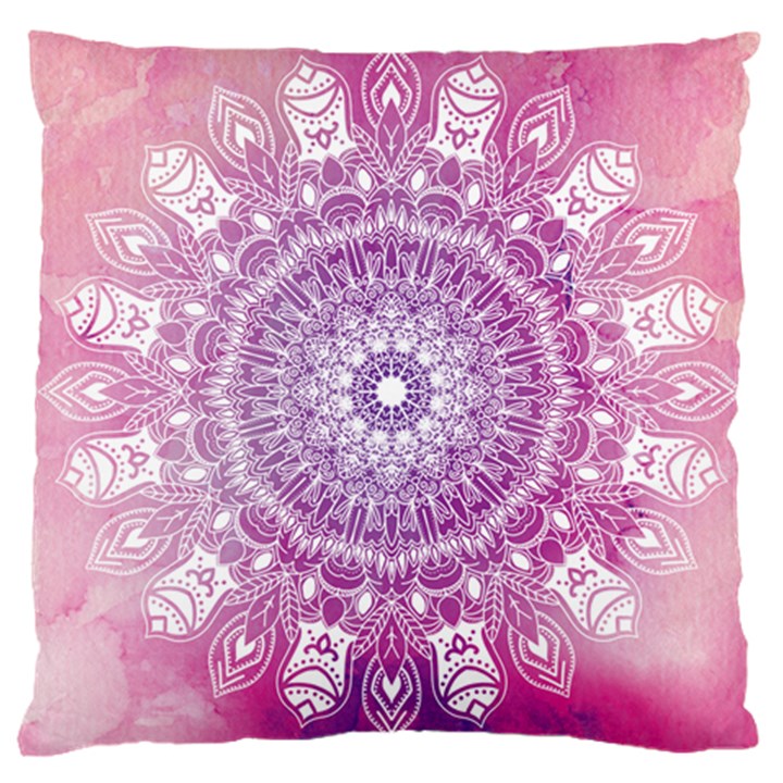 Pink Watercolour Mandala Large Cushion Case (Two Sides)