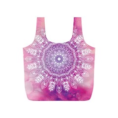 Pink Watercolour Mandala Full Print Recycle Bags (s)  by TanyaDraws