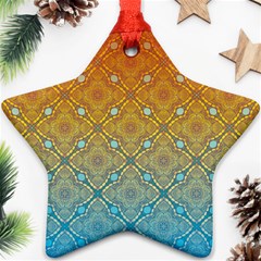 Ombre Fire And Water Pattern Ornament (star)  by TanyaDraws