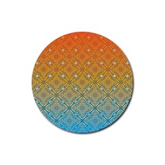 Ombre Fire And Water Pattern Rubber Coaster (round)  by TanyaDraws