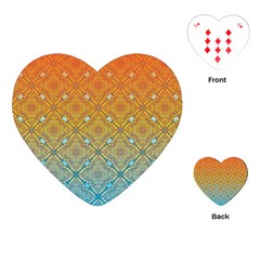 Ombre Fire And Water Pattern Playing Cards (heart)  by TanyaDraws