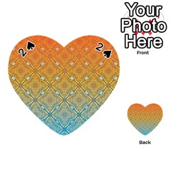 Ombre Fire And Water Pattern Playing Cards 54 (heart)  by TanyaDraws