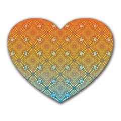 Ombre Fire And Water Pattern Heart Mousepads by TanyaDraws