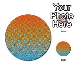 Ombre Fire And Water Pattern Multi-purpose Cards (round)  by TanyaDraws