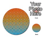 Ombre Fire and Water Pattern Multi-purpose Cards (Round)  Front 1