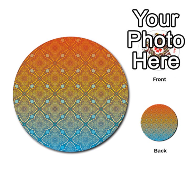 Ombre Fire and Water Pattern Multi-purpose Cards (Round) 