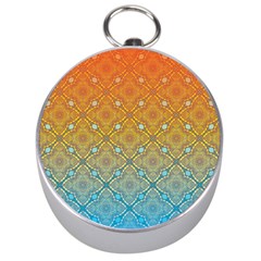 Ombre Fire And Water Pattern Silver Compasses by TanyaDraws