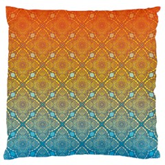 Ombre Fire And Water Pattern Large Flano Cushion Case (one Side) by TanyaDraws