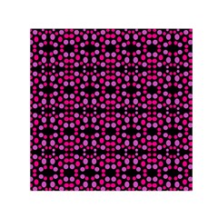 Dots Pattern Pink Small Satin Scarf (square) by BrightVibesDesign