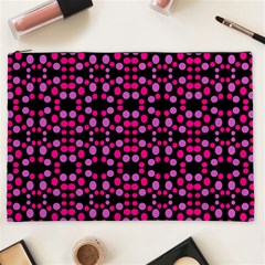 Dots Pattern Pink Cosmetic Bag (xxl)  by BrightVibesDesign