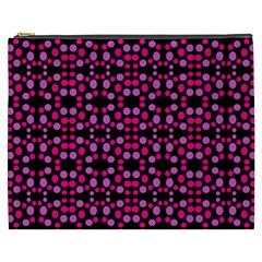 Dots Pattern Pink Cosmetic Bag (xxxl)  by BrightVibesDesign