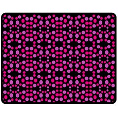 Dots Pattern Pink Fleece Blanket (medium)  by BrightVibesDesign