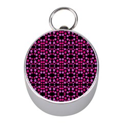 Dots Pattern Pink Mini Silver Compasses