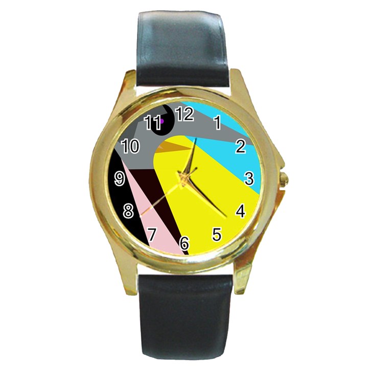 Angry bird Round Gold Metal Watch