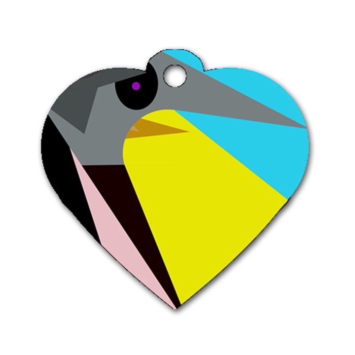 Angry bird Dog Tag Heart (One Side)