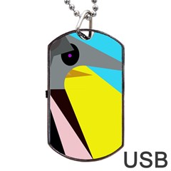 Angry Bird Dog Tag Usb Flash (one Side) by Valentinaart