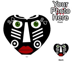 African Mask Playing Cards 54 (heart)  by Valentinaart