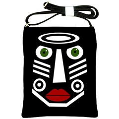 African Mask Shoulder Sling Bags by Valentinaart