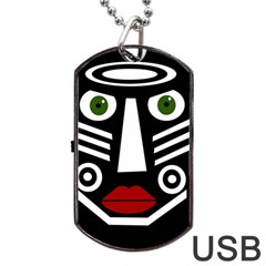 African Mask Dog Tag Usb Flash (one Side)