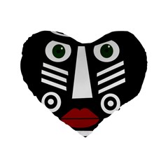 African Mask Standard 16  Premium Flano Heart Shape Cushions by Valentinaart