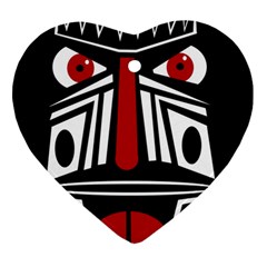 African Red Mask Ornament (heart) 