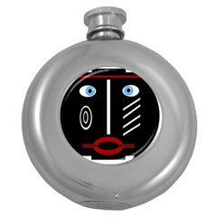 Decorative Mask Round Hip Flask (5 Oz) by Valentinaart