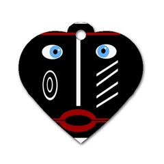 Decorative Mask Dog Tag Heart (two Sides) by Valentinaart