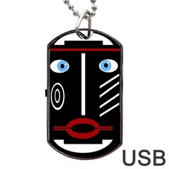 Decorative Mask Dog Tag Usb Flash (two Sides)  by Valentinaart